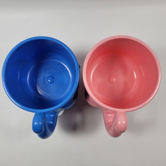 VTG Ringling Brothers‎ Circus Romeo Blue & Juliette Pink Elephant Child Mug Cups - Picture 6 of 8